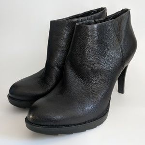 B. Makowsky Black Leather Booties